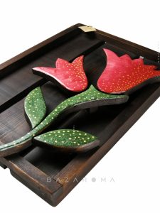 تابلو دستساز چوبی گل برجسته مدل شیپوری صنایع دستی چوبی بازاروما