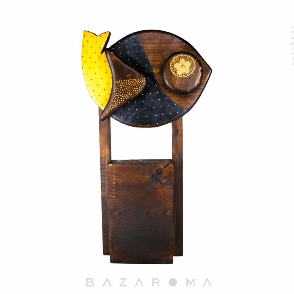 استند چوبی تزئینی ماهی مدل ماوی