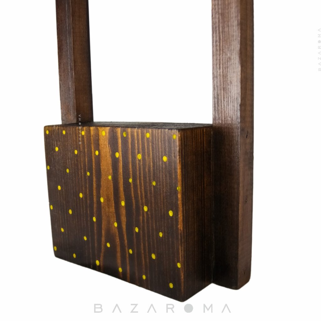 استند دکوراتیو چوبی دست ساز مدل پولکا بازاروما