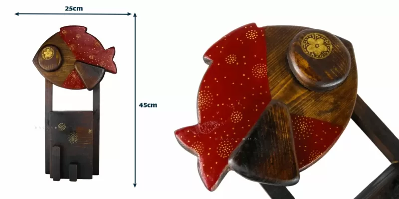 ماهی دکوراتیو چوبی قرمز مدل شانار