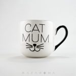 ماگ سرامیکی دورنگ طرح Cat Mum ظرفیت 750 میل