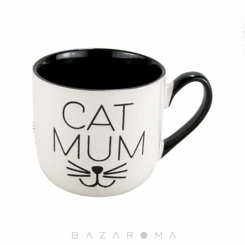 ماگ سرامیکی دورنگ طرح Cat Mum ظرفیت 750 میل