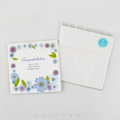 کارت پستال برجسته اکلیلی گلهای آبی کد 01