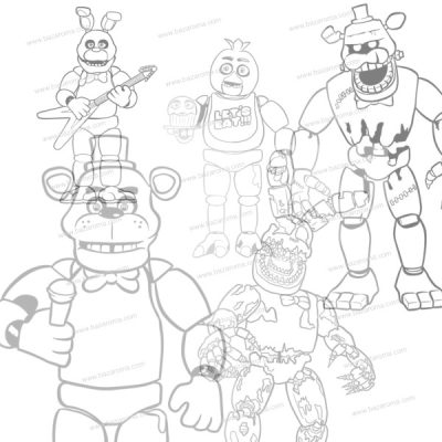 PDF رنگ آمیزی نوجوانان طرح FNAF