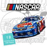 nascar 18 coloring pages for teens 18 رنگ آمیزی مسابقات نسکار برای نوجوانان