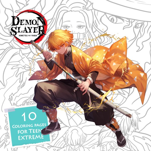 10 demon slayer extreme coloring ۱۰ طرح رنگ آمیزی پر جزئیات انیمه شیطان کش