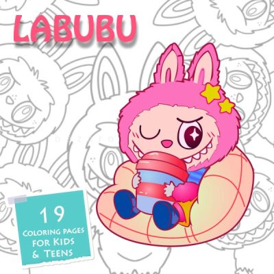 19 طرح رنگ آمیزی labubu برای کودکان و نوجوانان