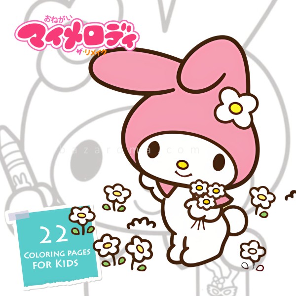 22 my melody coloring for kids دانلود 22 طرح مای ملودی برای رنگ آمیزی کودکان